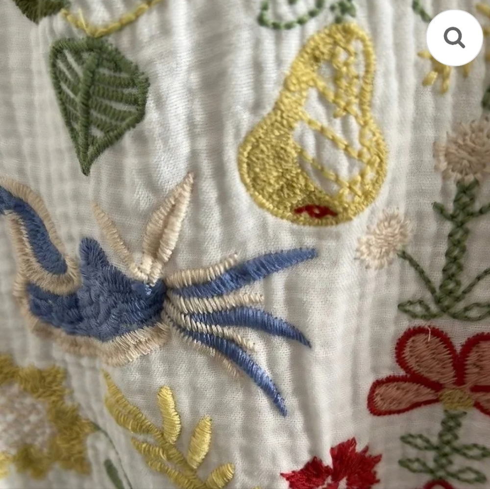 Johnny Was Biya Felicity Floral Embroidered White Tunic Top - Picture 4 of 4